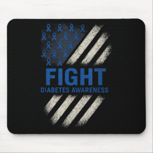 Diabetes-Bewusstsein - Diabetes-USA-Flagge Mousepad