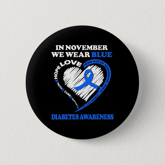 Diabetes-Bewusstsein im November tragen wir blau Button (Vorderseite)