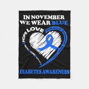 Diabetes-Bewusstsein im November tragen wir blau Fleecedecke