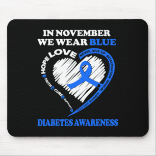 Diabetes-Bewusstsein im November tragen wir blau Mousepad