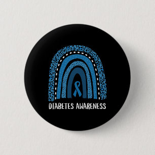 Diabetes-Bewusstsein Monat Retro-Regenbogen T1 T2 Button
