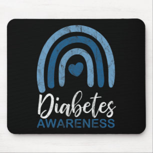 Diabetes-Bewusstsein Monat Retro-Regenbogen T1 T2 Mousepad