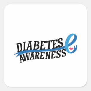Diabetes-Bewusstsein Quadratischer Aufkleber