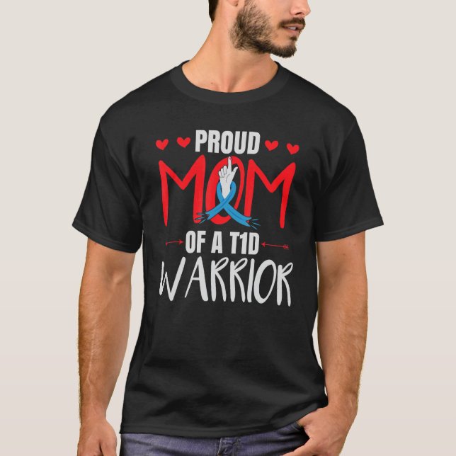 Diabetes-Bewusstsein Typ 1 Mama T-Shirt (Vorderseite)
