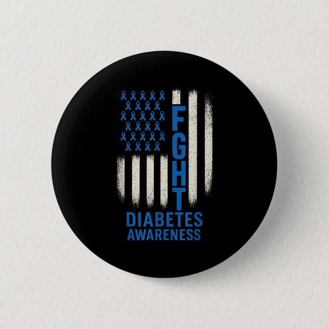 Diabetes-Bewusstsein - Unterstützung der USA Button (Vorderseite)