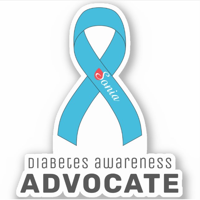 Diabetes-Bewusstsein Vinyl-Aufkleber Aufkleber (Vorderseite)