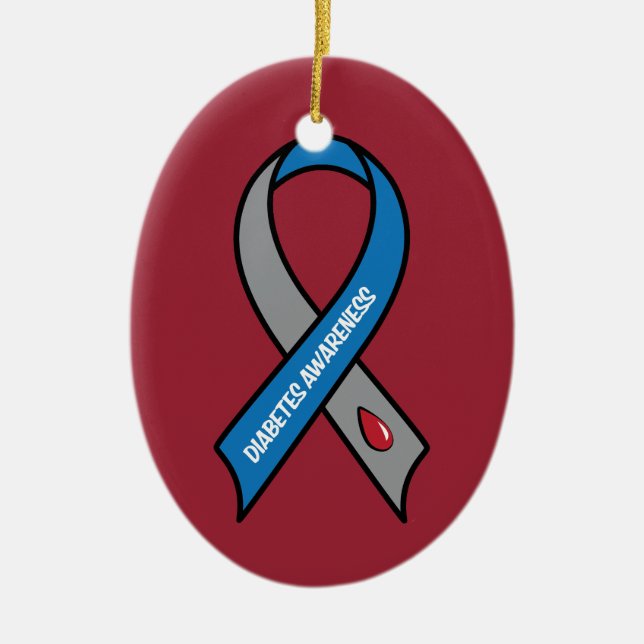 Diabetes-Bewusstseins-Band Keramikornament (Vorne)