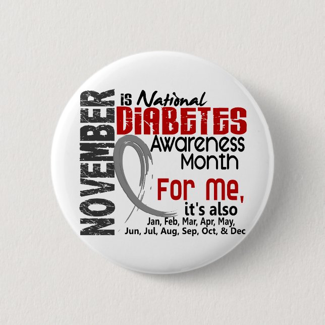 Diabetes-Bewusstseins-Monat jeder Monat für MICH Button (Vorderseite)