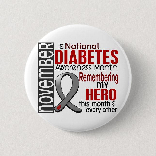 Diabetes-Bewusstseins-Monats-Band I2.2 Button (Vorderseite)