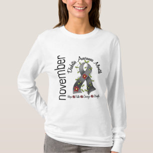 Diabetes-Bewusstseins-Monats-Blumen-Band 1 T-Shirt