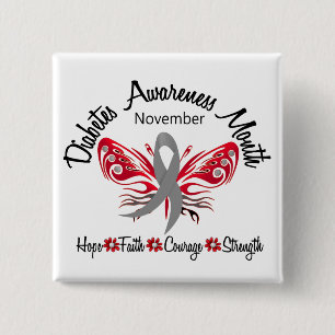 Diabetes-Bewusstseins-Monats-Schmetterling 3,2 Button