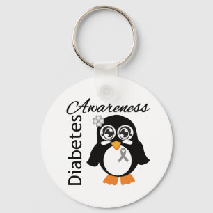 Diabetes-Bewusstseins-Pinguin Schlüsselanhänger