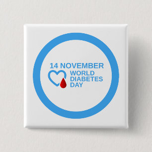 Diabetes-Bewusstseins-Weltdiabetes-Tag am 14. Button