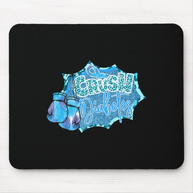 Diabetes blau Boxhandschuhe Diabetes Awarene Mousepad (Vorne)