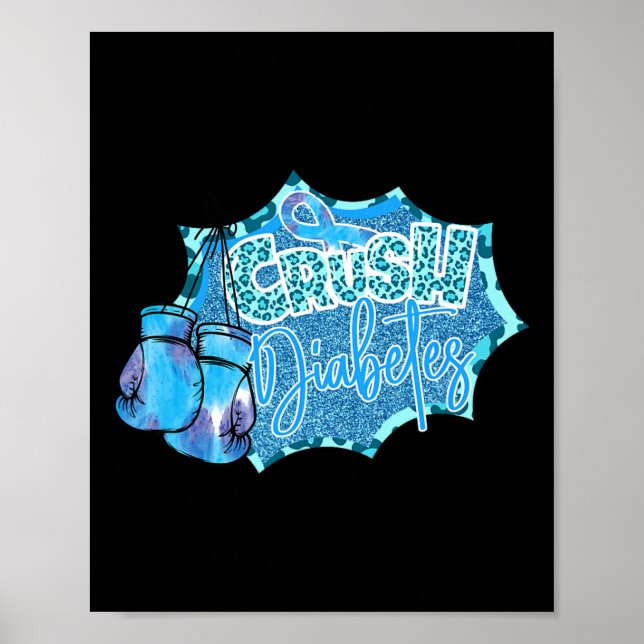 Diabetes blau Boxhandschuhe Diabetes Awarene Poster (Vorne)
