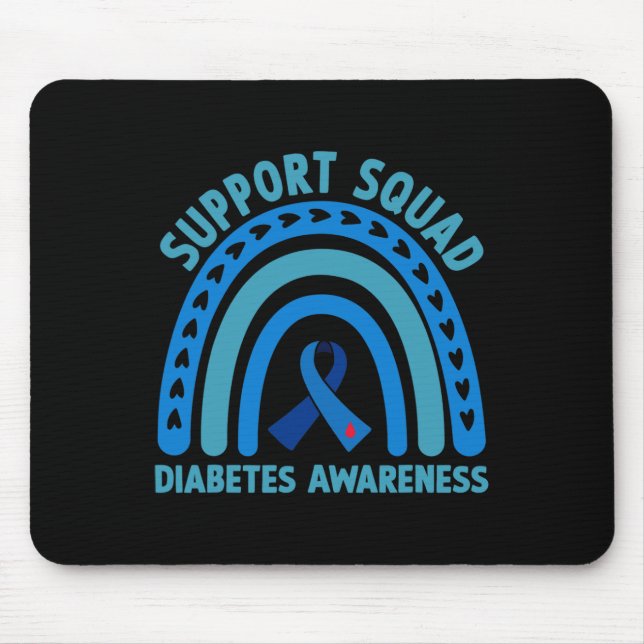 Diabetes Blue Support Squad Diabetes Bewusstsein Mousepad (Vorne)