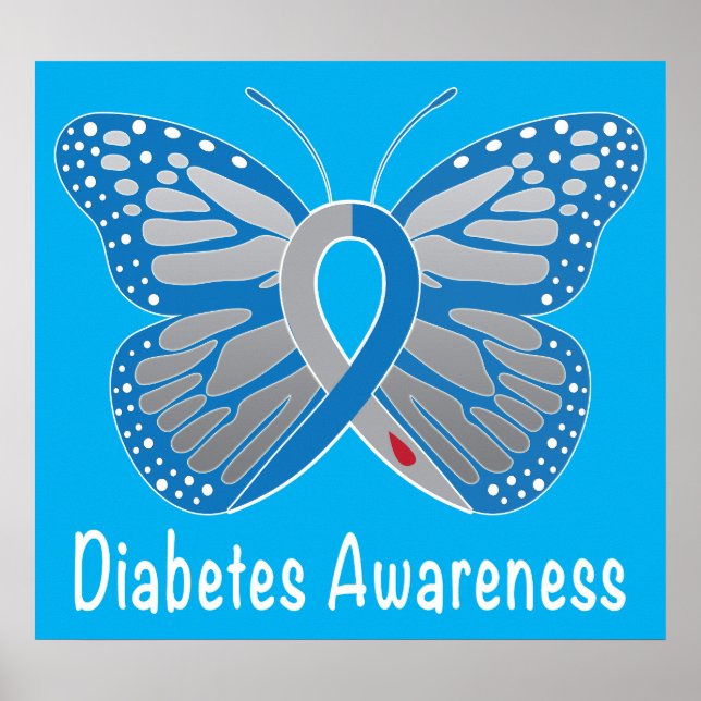 Diabetes Butterfly Poster (Vorne)