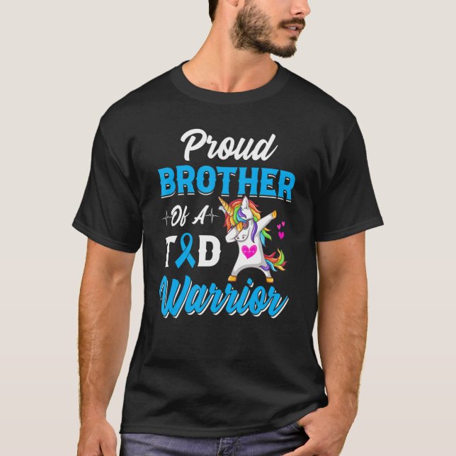 Diabetes-Erreger Brother Dabbing Unicorn Diabetes T-Shirt (Vorderseite)