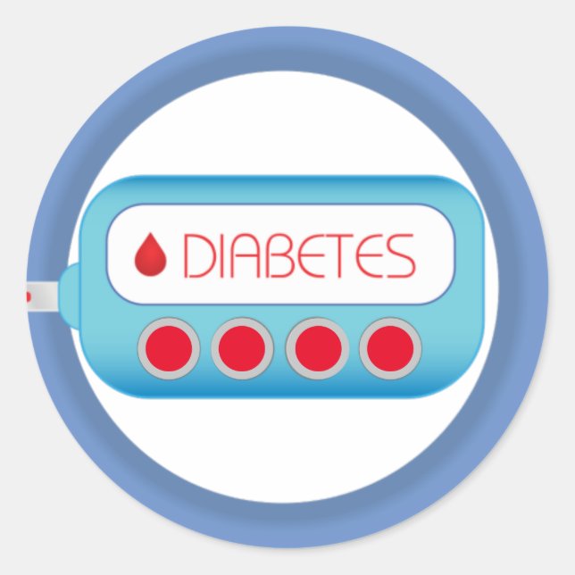 Diabetes Glukometer Graphic Runder Aufkleber (Vorderseite)