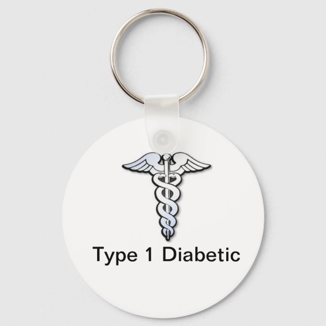 Diabetes-ID-Schlüsselanhänger Black Schlüsselanhänger (Vorderseite)