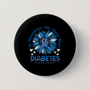 Diabetes im November tragen wir blaues Sonnenflo Button