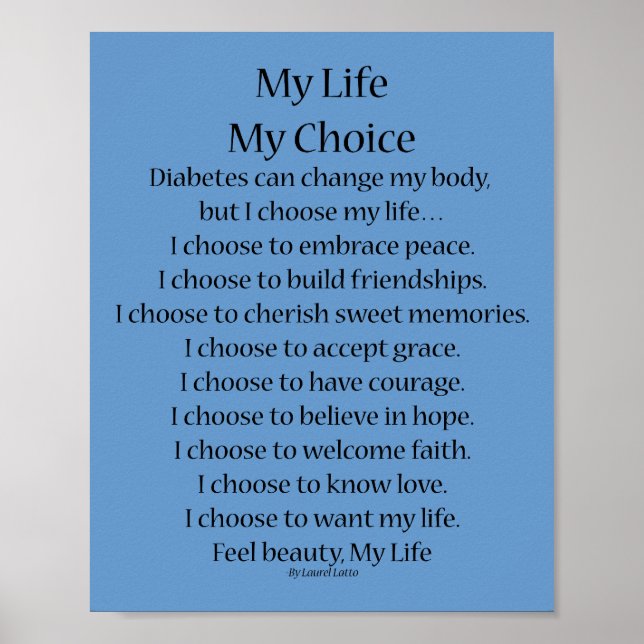 Diabetes Inspiration Gedicht Kunstdrucke Poster (Vorne)