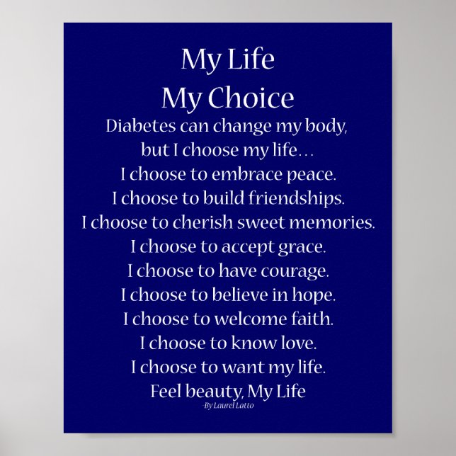 Diabetes Inspiration Gedicht Poster Prints (Vorne)