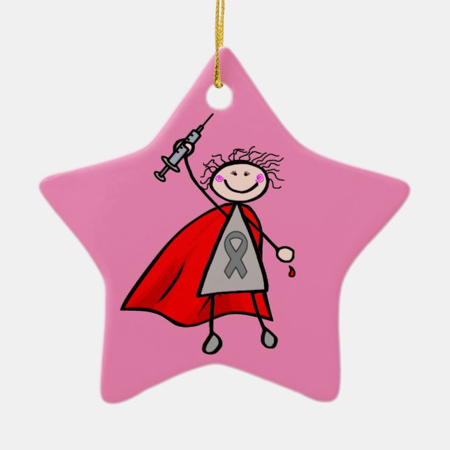 Diabetes-Insulin-Superheld-Mädchen Keramikornament (Vorne)