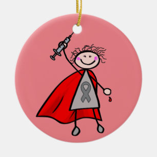 Diabetes-Insulin-Superheld-Mädchen Keramikornament