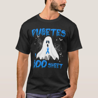 Diabetes ist Bootschild lustig Boo Ghost Blue Ribb T-Shirt
