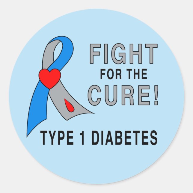 Diabetes: Kampf um die Heilung! Runder Aufkleber (Vorderseite)