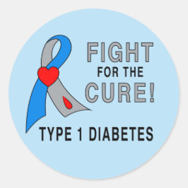 Diabetes: Kampf um die Heilung! Runder Aufkleber