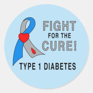 Diabetes: Kampf um die Heilung! Runder Aufkleber