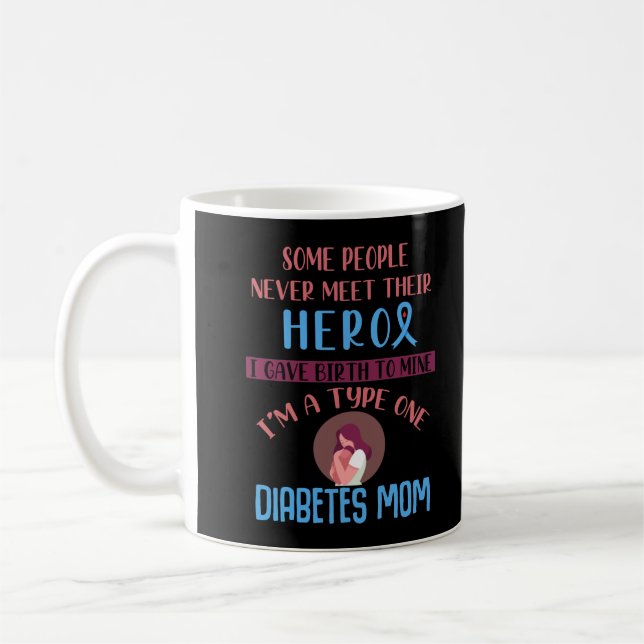 Diabetes Mama Diabetisches Kinderbewusstsein Kaffeetasse (Links)
