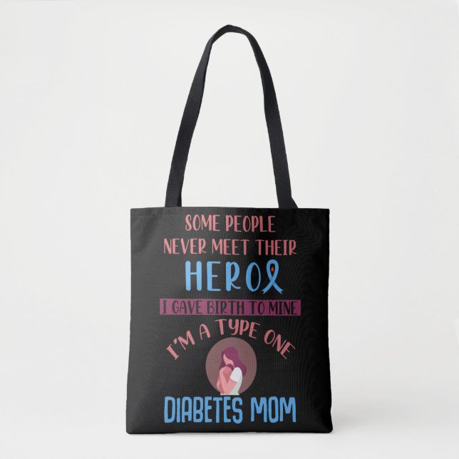 Diabetes Mama Diabetisches Kinderbewusstsein Tasche (Vorderseite)