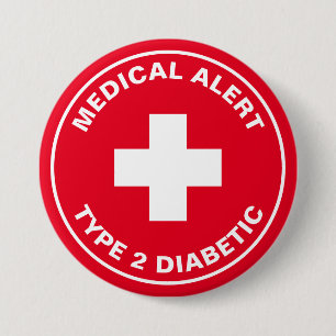 Diabetes Medianes Warnhinweis Typ 2 Diabetiker Rot Button