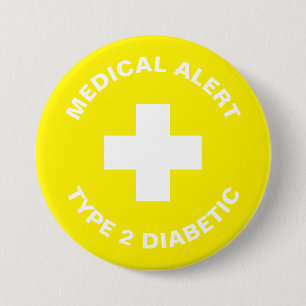 Diabetes Medizinische Warnhinweise Typ 2 Diabetike Button