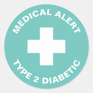 Diabetes Medizinische Warnhinweise Typ 2 Diabetike Runder Aufkleber