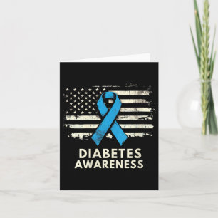Diabetes mellitus Monat Blue USA Flaggen Ribb Karte