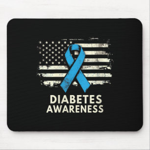 Diabetes mellitus Monat Blue USA Flaggen Ribb Mousepad