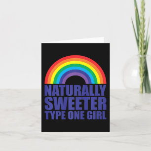 Diabetes Natuerlich süßer Typ-1-Girl-Regenbogen Karte