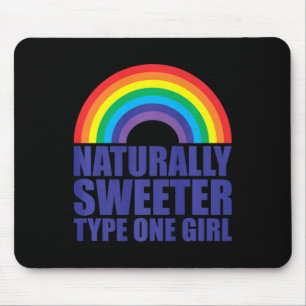 Diabetes Natuerlich süßer Typ-1-Girl-Regenbogen Mousepad