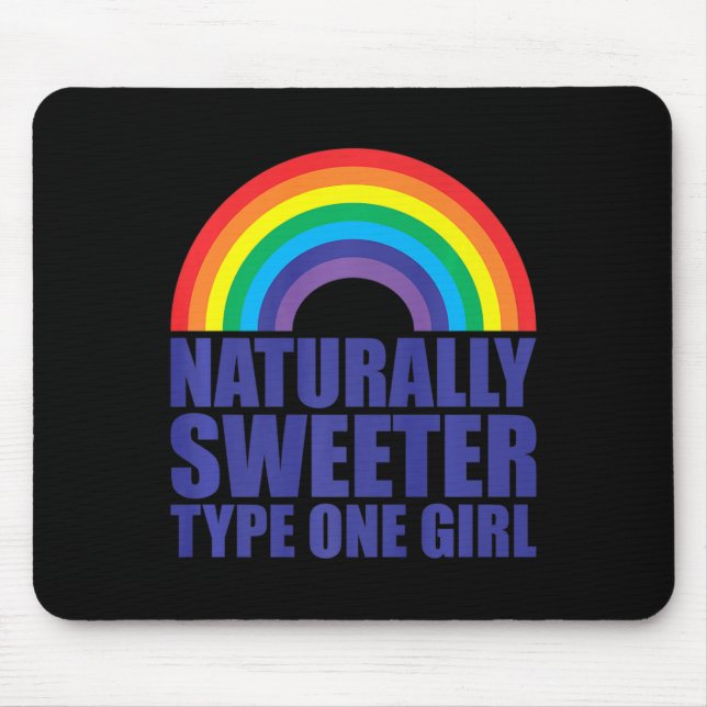 Diabetes Natuerlich süßer Typ-1-Girl-Regenbogen Mousepad (Vorne)