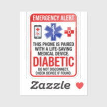Diabetes-Notfall-Medizin-Phone-Aufkleber