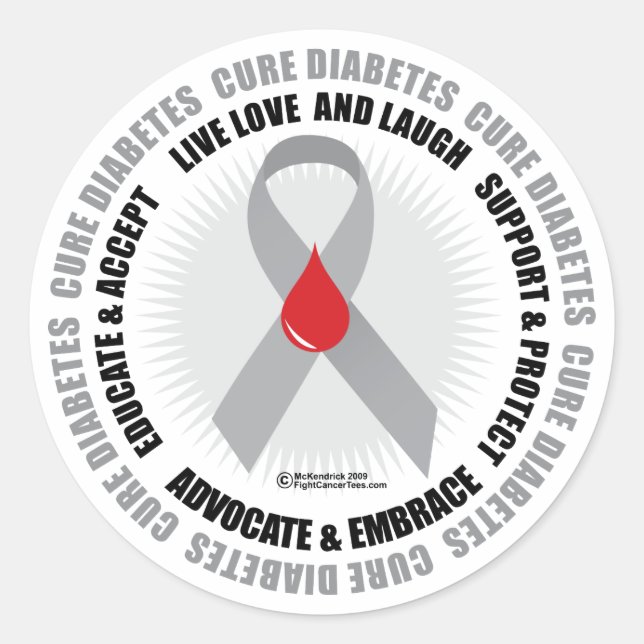 Diabetes Runder Aufkleber (Vorderseite)