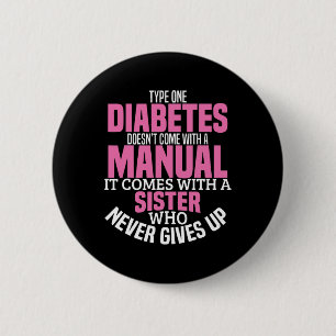 Diabetes-Schwester Typ 1 T1d Diabetikerinnen Button