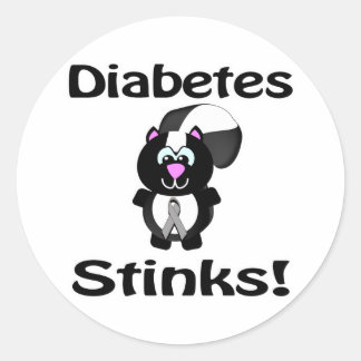 Diabetes stinks Skunk Awareness Design Runder Aufkleber