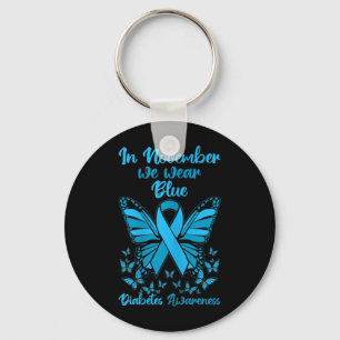 Diabetes-Support November Blaues Diabetes-Bewussts Schlüsselanhänger