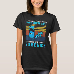 Diabetes Survivus I injiziere mir selbst Retro Dia T-Shirt