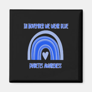 Diabetes T1d Awareness Monat Blauer Regenbogen Rib Magnet